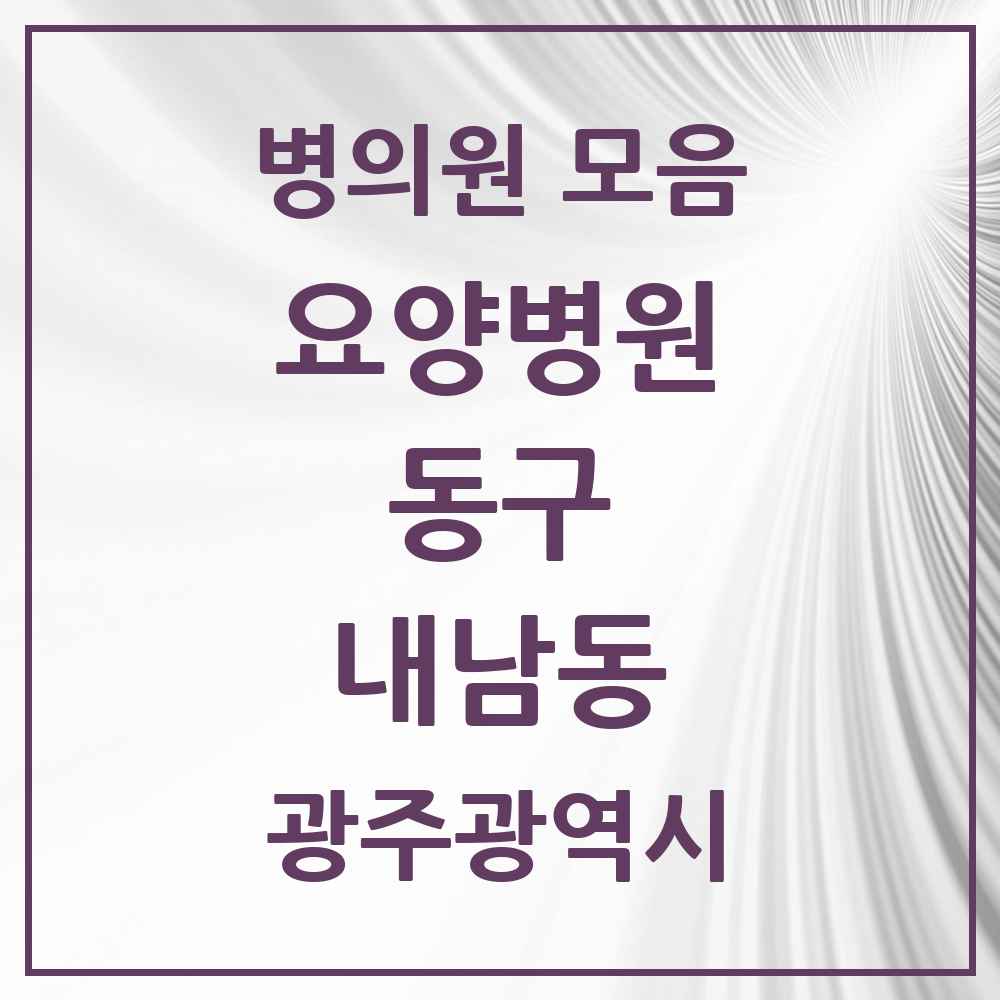 2025 내남동 요양병원 모음 2곳 | 광주광역시 동구 추천 리스트