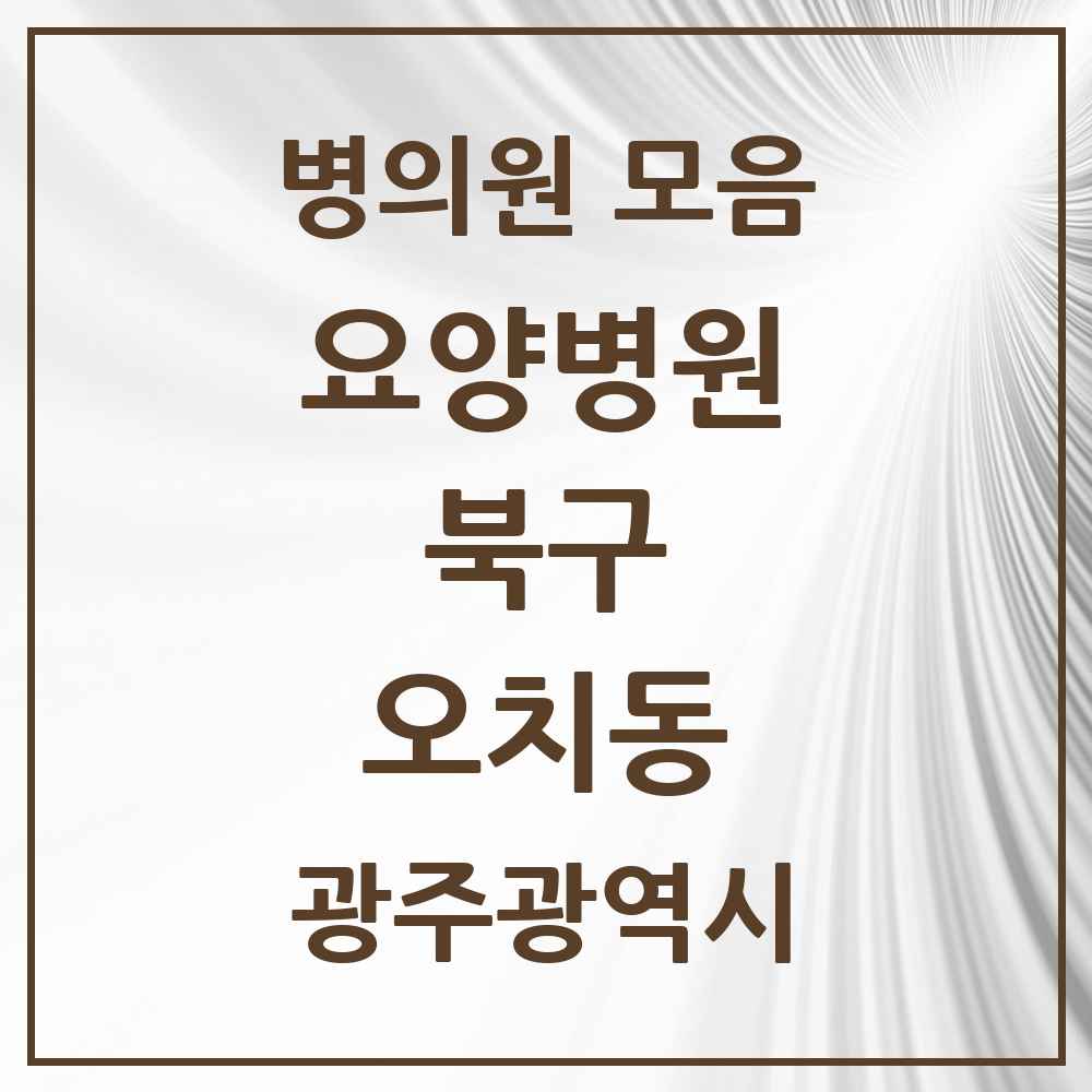 2025 오치동 요양병원 모음 1곳 | 광주광역시 북구 추천 리스트