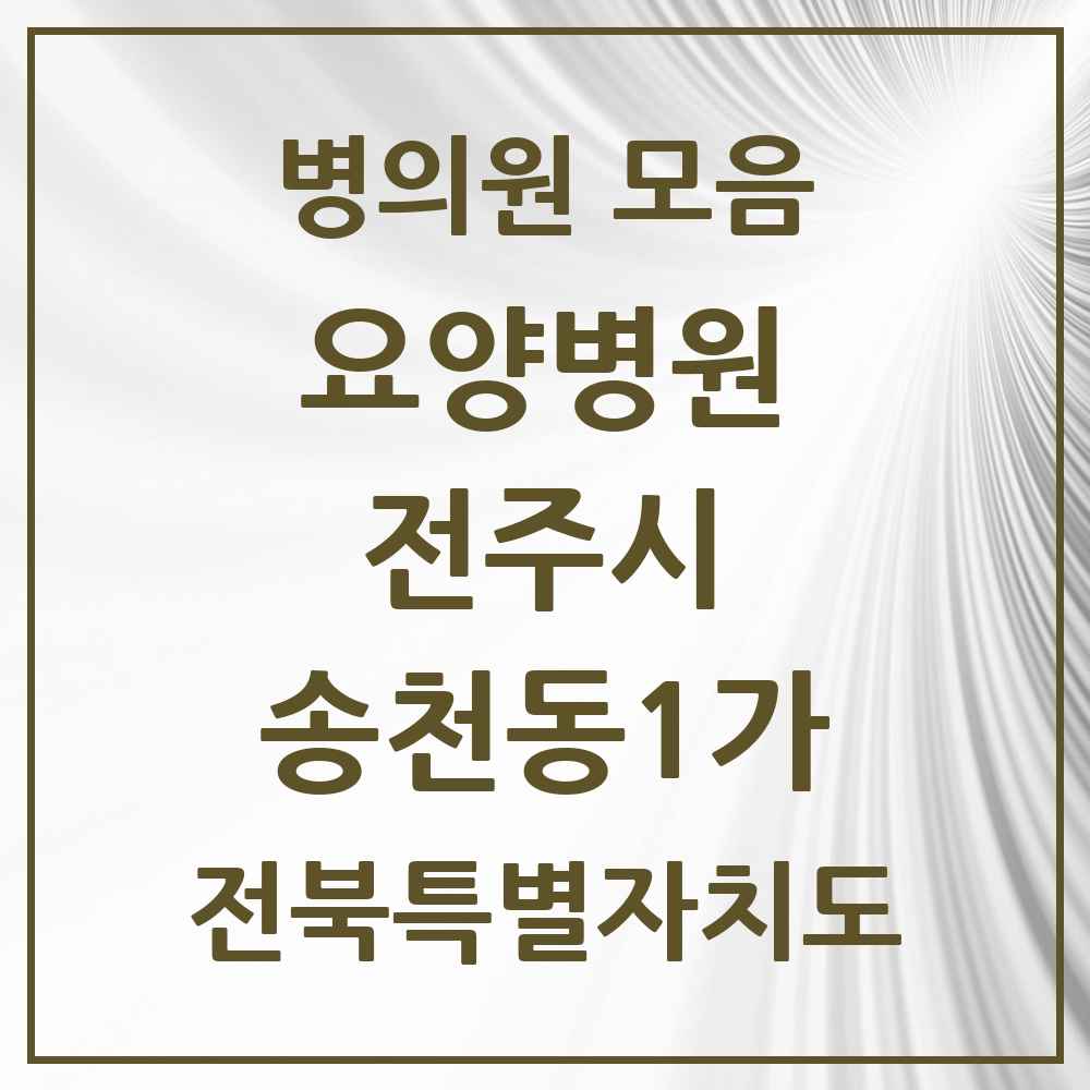 2025 전북특별자치도 전주시 송천동1가 요양병원 목록 1곳