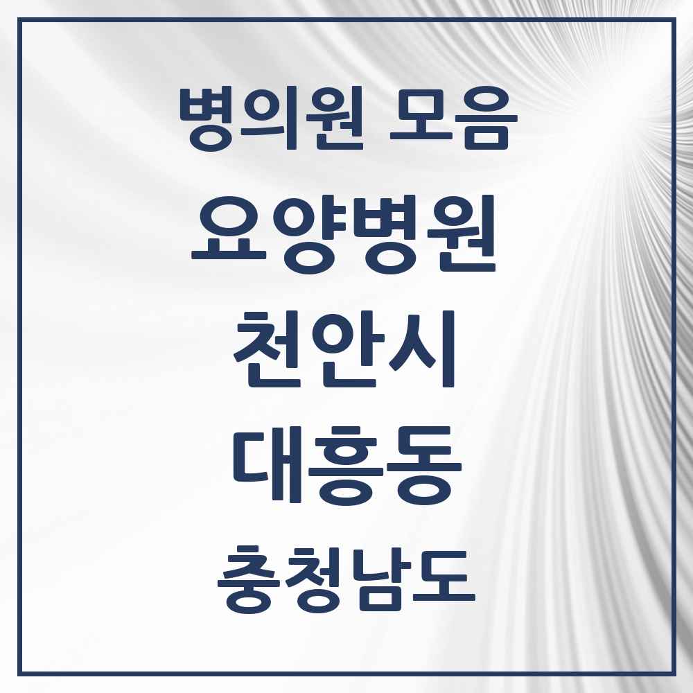 2025 충청남도 천안시 대흥동 요양병원 목록 1곳