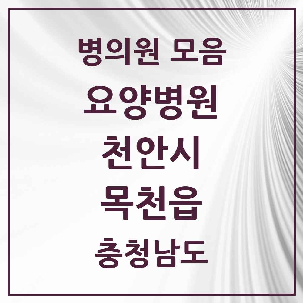 2025 충청남도 천안시 목천읍 요양병원 목록 2곳