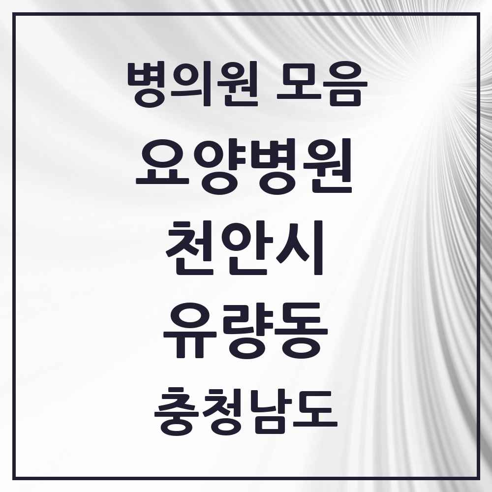 2025 충청남도 천안시 유량동 요양병원 목록 1곳