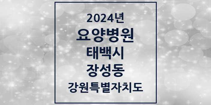 2024 장성동 요양병원 모음 1곳 | 강원특별자치도 태백시 추천 리스트