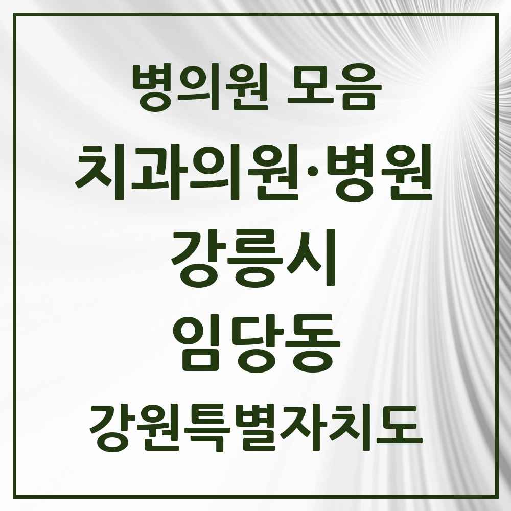 2025 강원특별자치도 강릉시 임당동 치과 목록 19곳