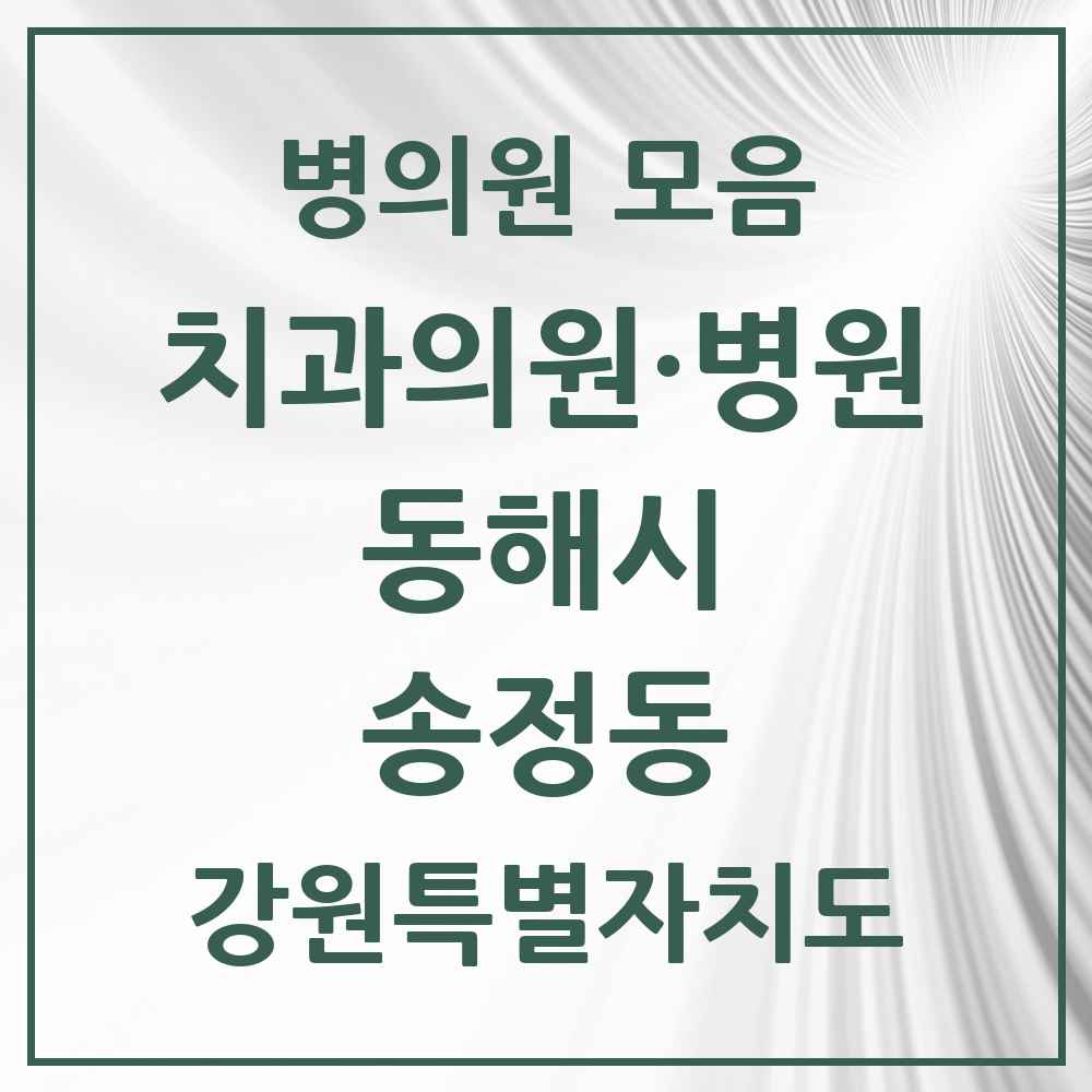 2025 강원특별자치도 동해시 송정동 치과 목록 1곳