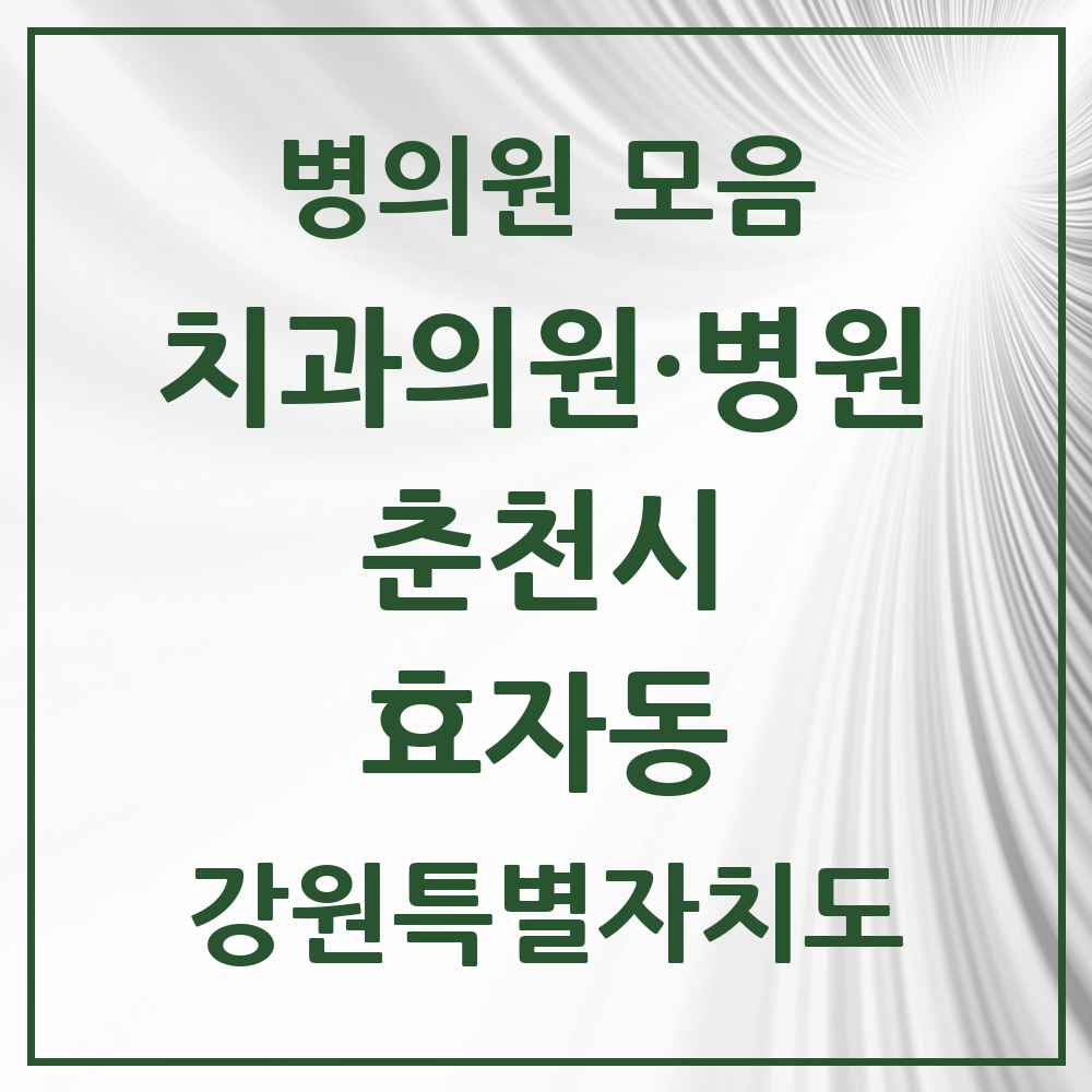 2025 강원특별자치도 춘천시 효자동 치과 목록 4곳