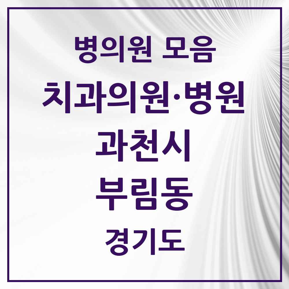 2025 경기도 과천시 부림동 치과 목록 2곳