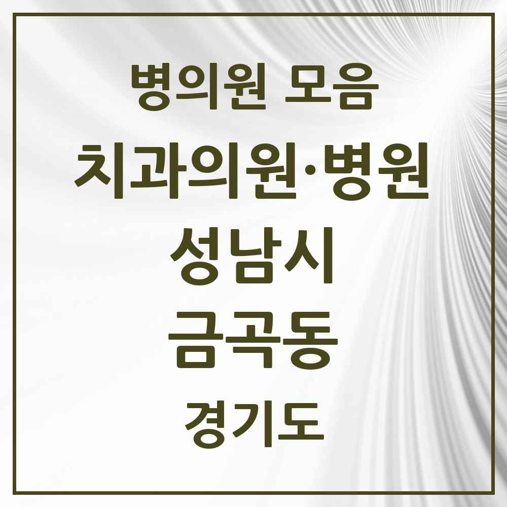 2025 경기도 성남시 금곡동 치과 목록 23곳