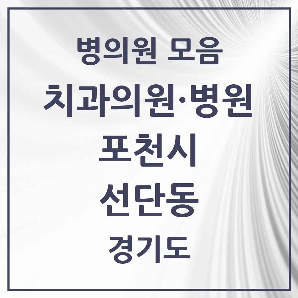 2025 경기도 포천시 선단동 치과 목록 3곳