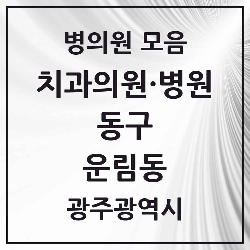 2025 광주광역시 동구 운림동 치과 목록 1곳