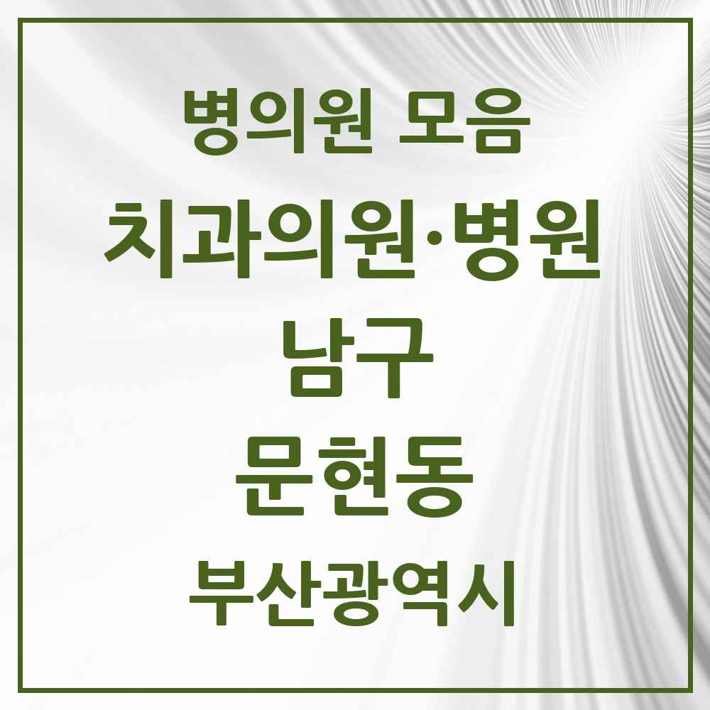 2025 부산광역시 남구 문현동 치과 목록 13곳