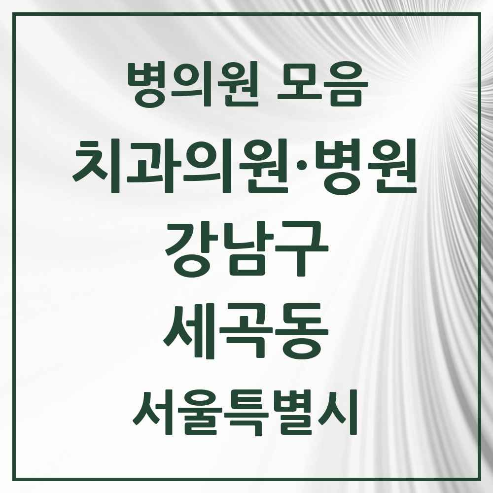 2025 서울특별시 강남구 세곡동 치과 목록 4곳