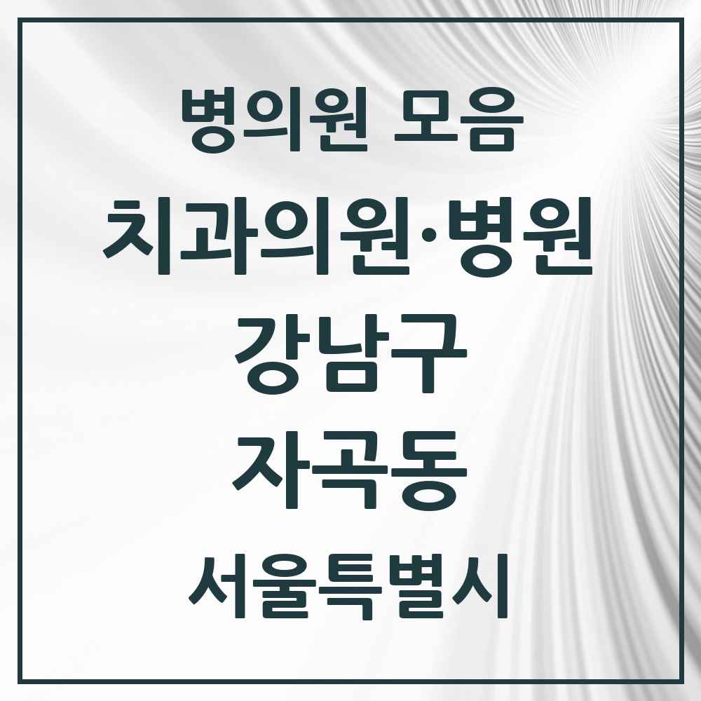 2025 서울특별시 강남구 자곡동 치과 목록 2곳