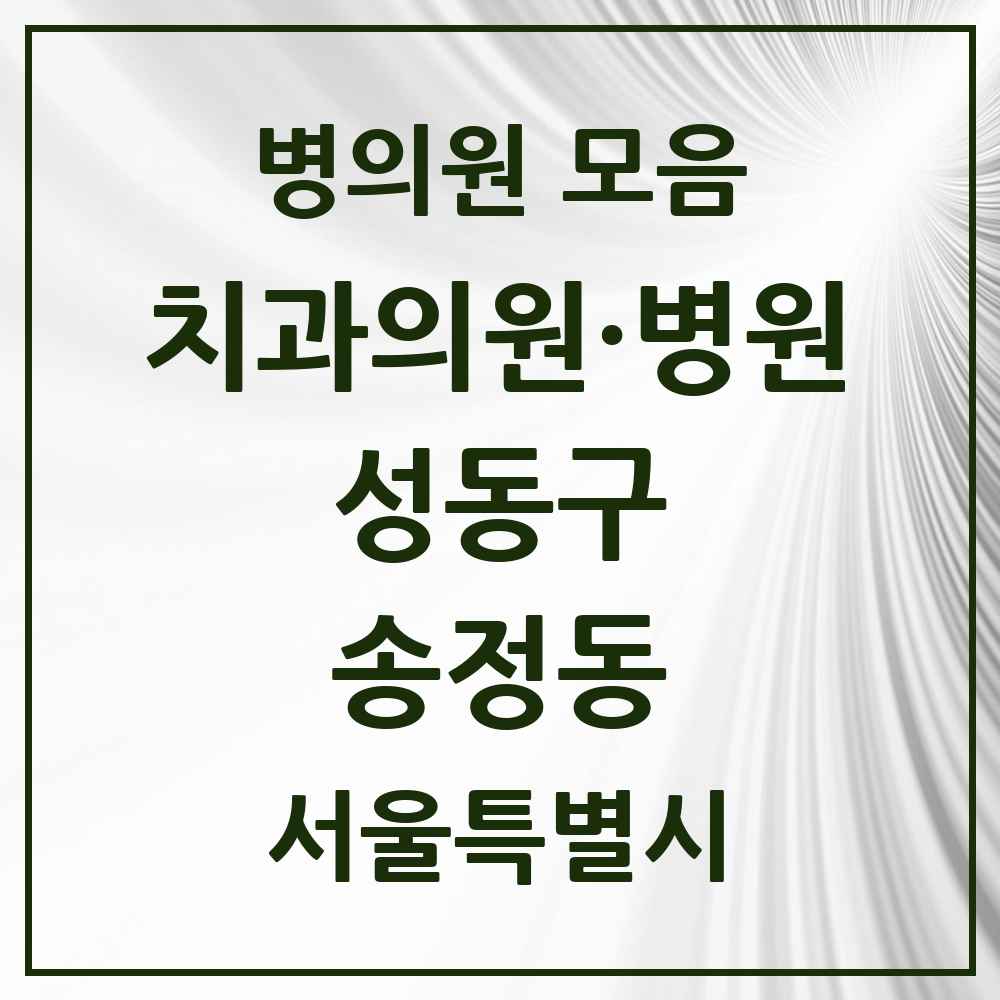 2025 서울특별시 성동구 송정동 치과 목록 2곳