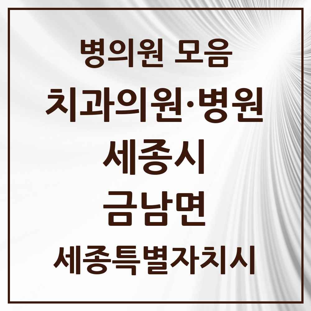2025 세종특별자치시 세종시 금남면 치과 목록 3곳