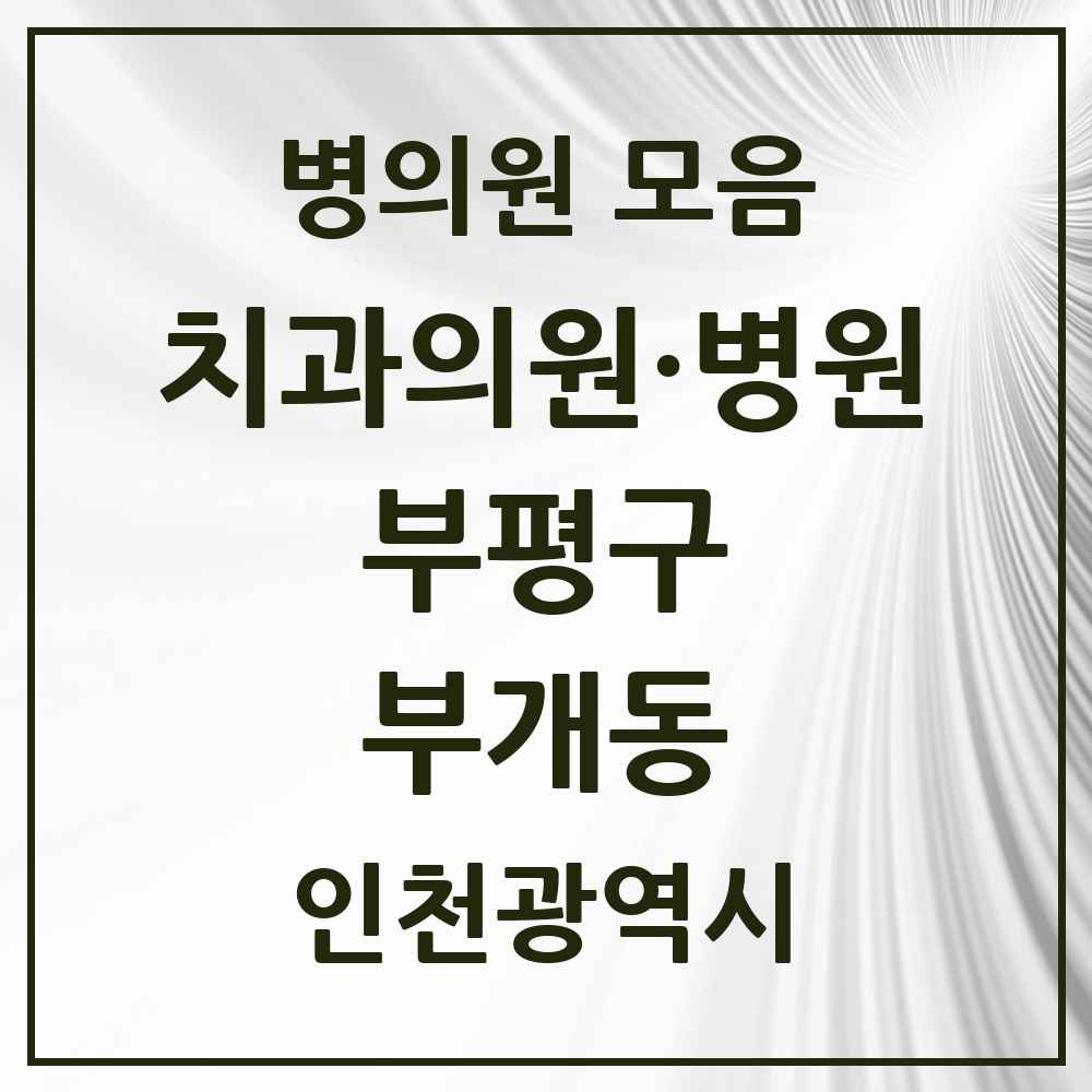 2025 인천광역시 부평구 부개동 치과 목록 19곳