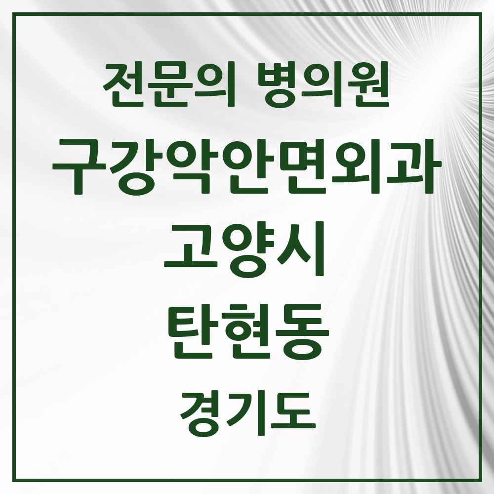 2025 경기도 고양시 탄현동 구강악안면외과 전문의 치과 목록 24곳
