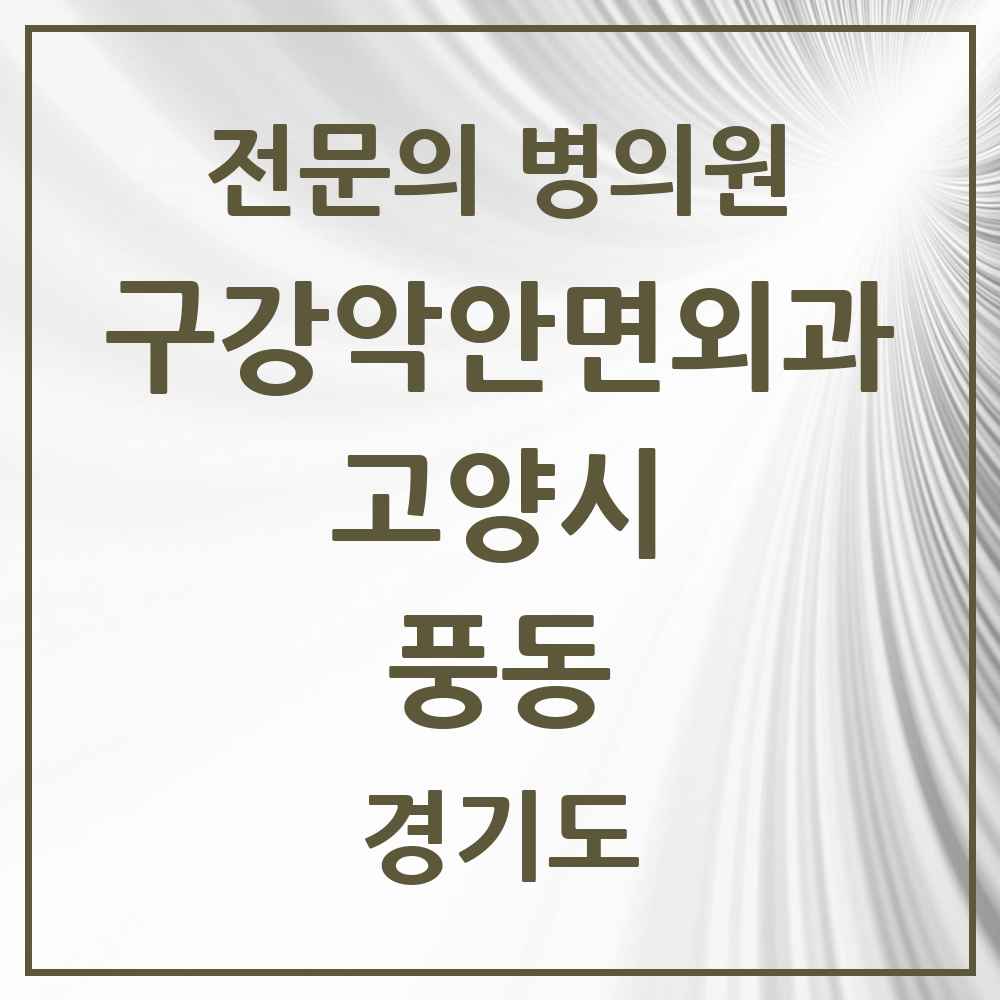 2025 경기도 고양시 풍동 구강악안면외과 전문의 치과 목록 24곳