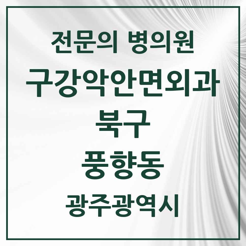 2025 광주광역시 북구 풍향동 구강악안면외과 전문의 치과 목록 11곳