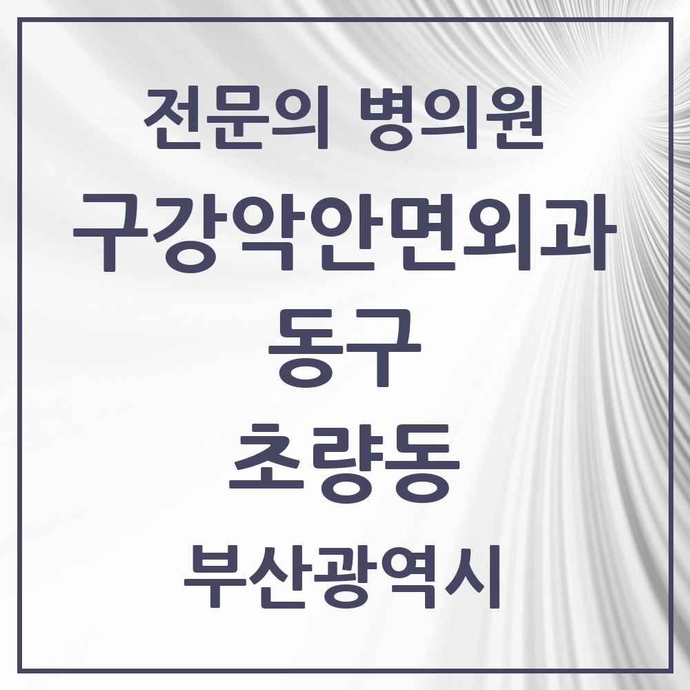2025 부산광역시 동구 초량동 구강악안면외과 전문의 치과 목록 5곳