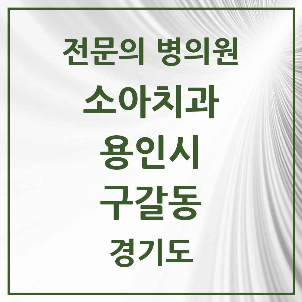 2025 경기도 용인시 구갈동 소아치과 전문의 치과 목록 11곳