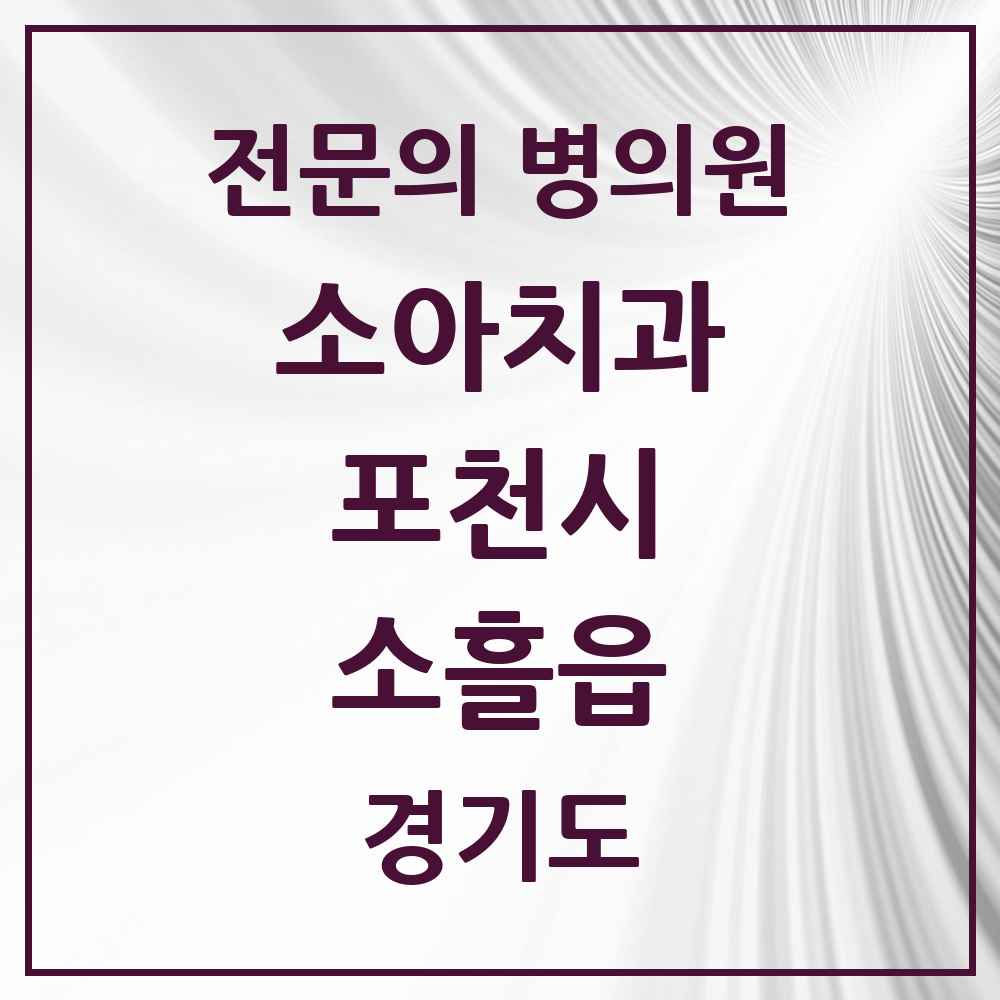 2025 경기도 포천시 소흘읍 소아치과 전문의 치과 목록 1곳