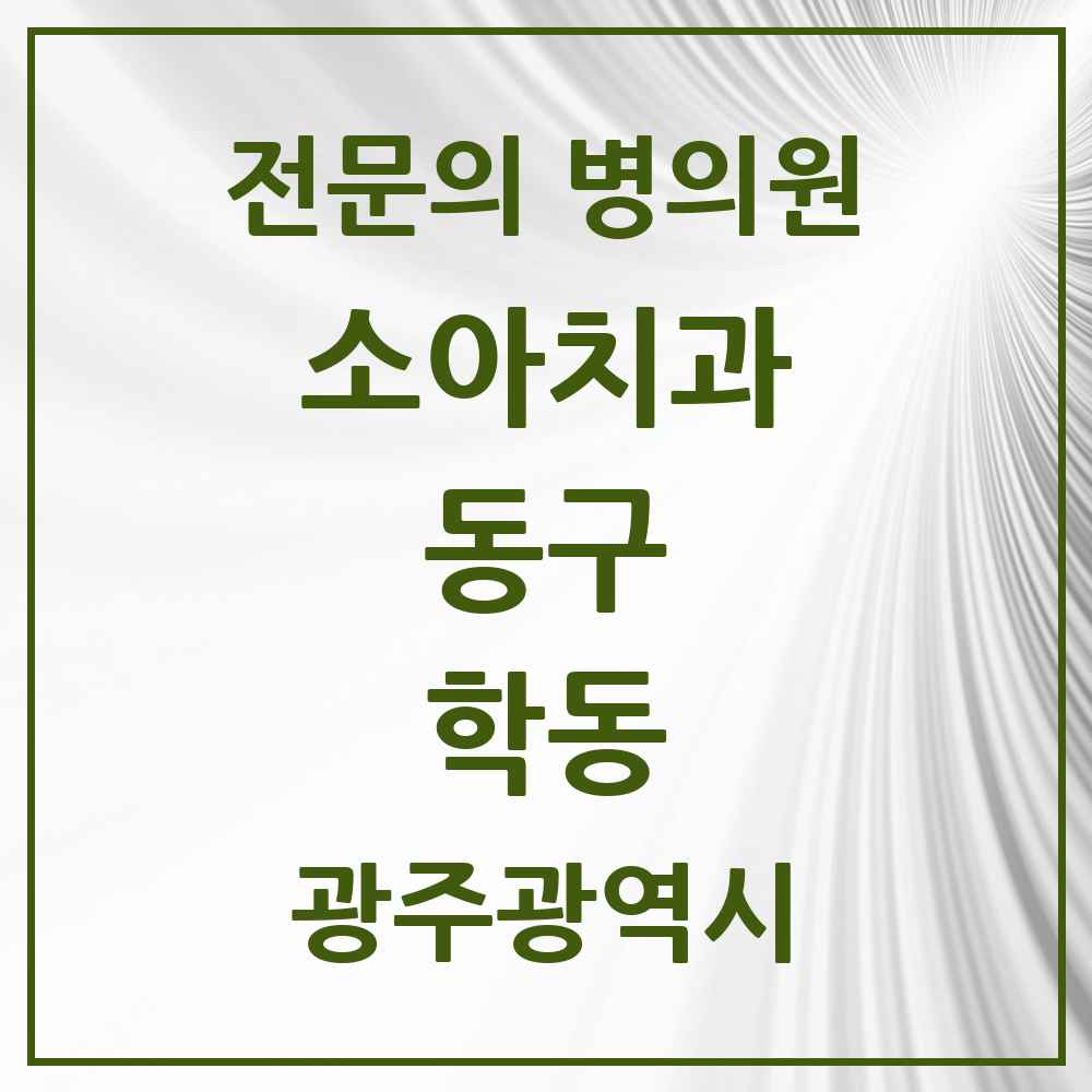 2025 광주광역시 동구 학동 소아치과 전문의 치과 목록 3곳