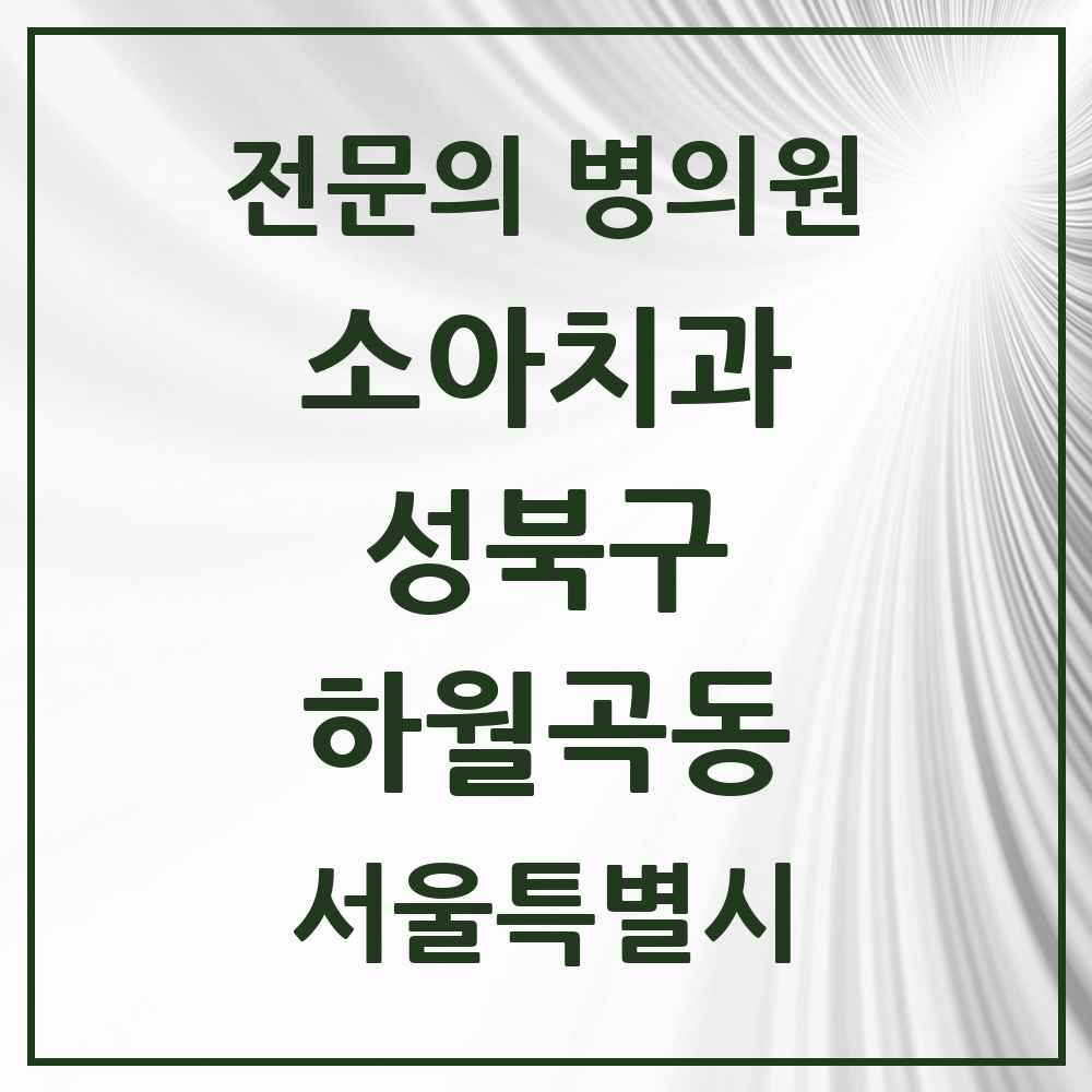 2025 서울특별시 성북구 하월곡동 소아치과 전문의 치과 목록 4곳