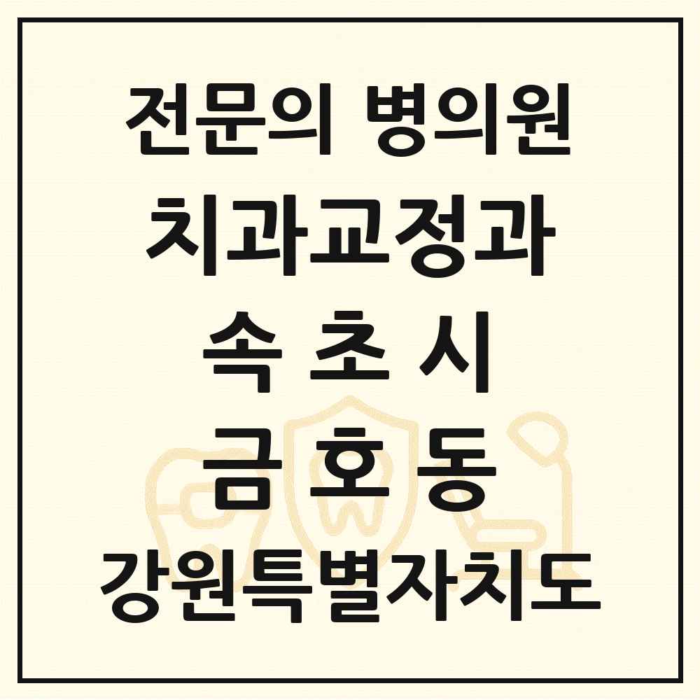 2025 강원특별자치도 속초시 금호동 치과교정과 전문의 치과 목록 3곳