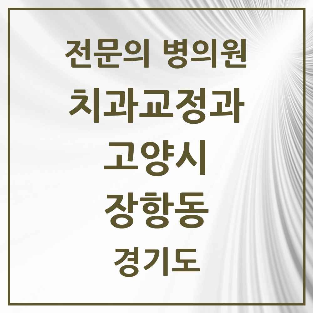 2025 경기도 고양시 장항동 치과교정과 전문의 치과 목록 22곳