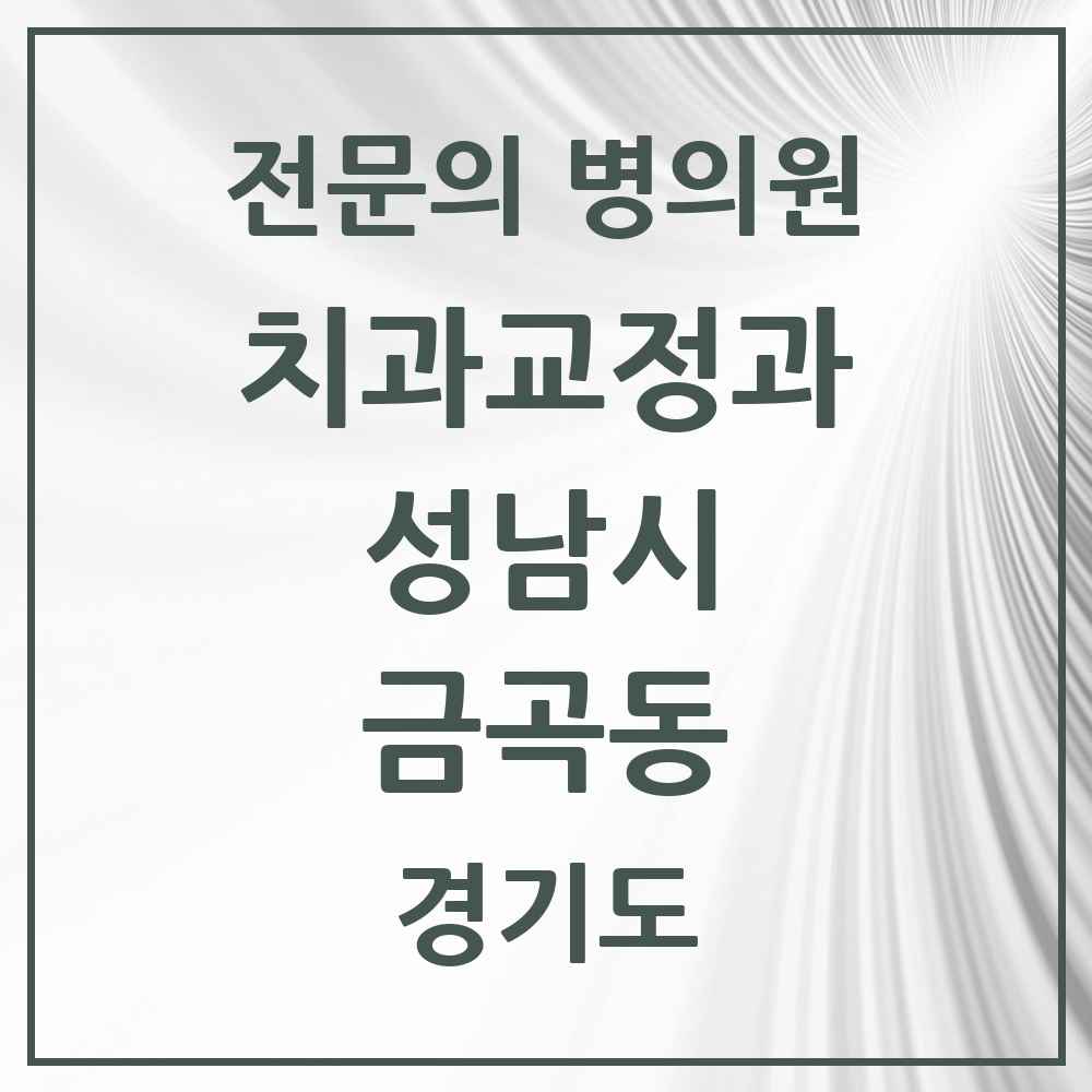 2025 경기도 성남시 금곡동 치과교정과 전문의 치과 목록 44곳