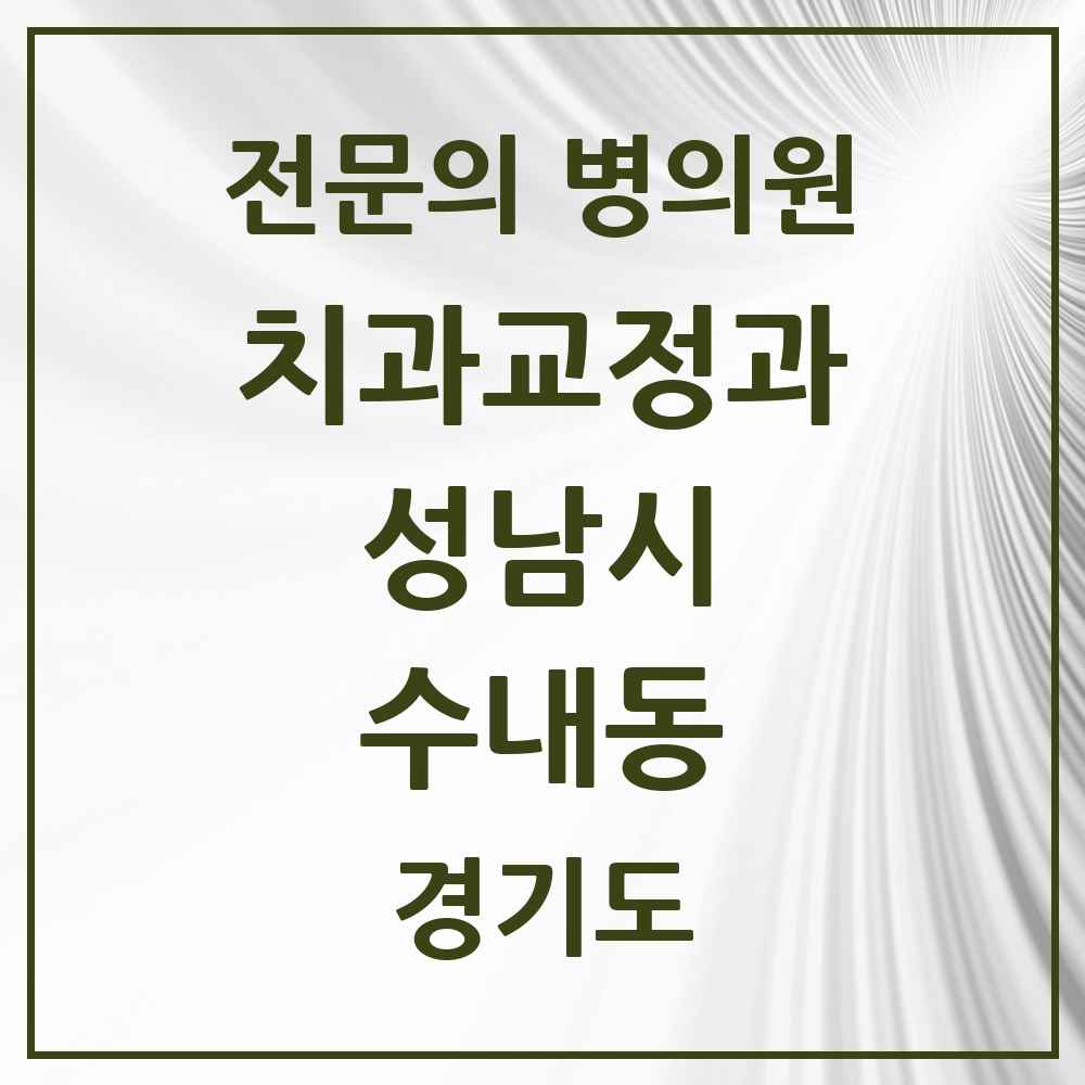 2025 경기도 성남시 수내동 치과교정과 전문의 치과 목록 44곳