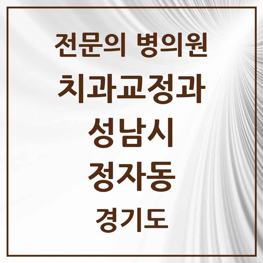 2025 경기도 성남시 정자동 치과교정과 전문의 치과 목록 44곳
