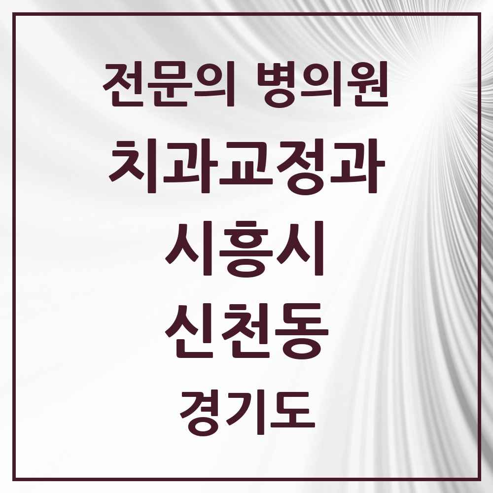 2025 경기도 시흥시 신천동 치과교정과 전문의 치과 목록 5곳