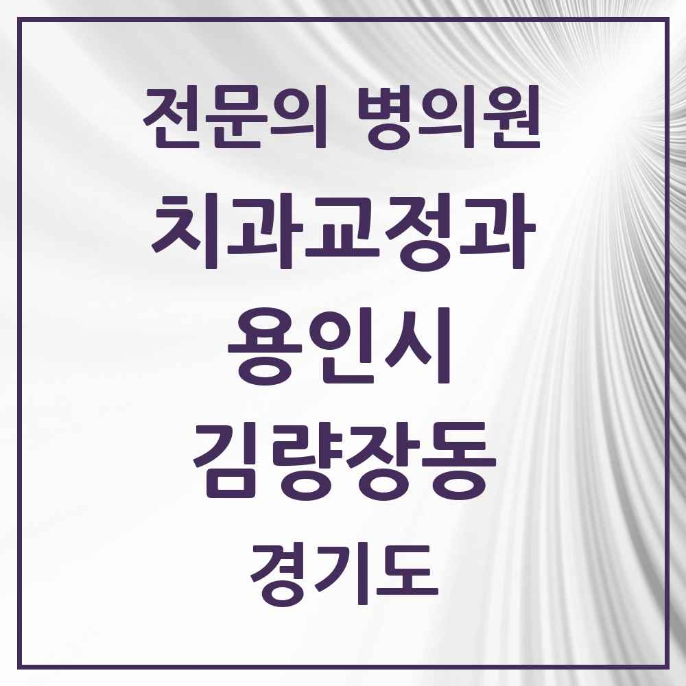2025 경기도 용인시 김량장동 치과교정과 전문의 치과 목록 13곳