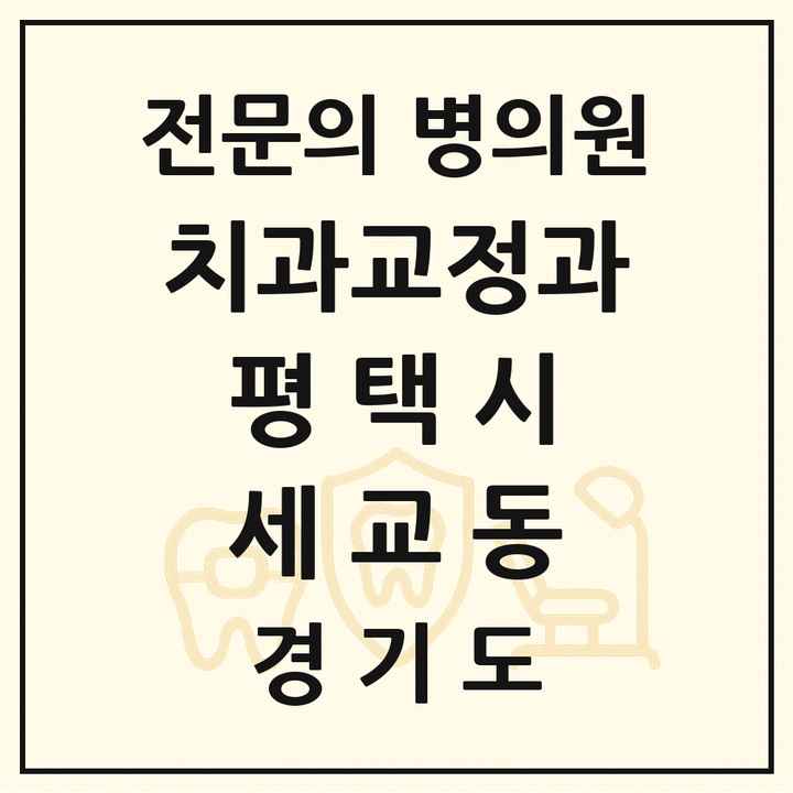2026 경기도 평택시 세교동 치과교정과 전문의 치과 목록 19곳