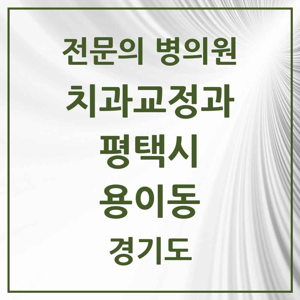 2025 경기도 평택시 용이동 치과교정과 전문의 치과 목록 17곳