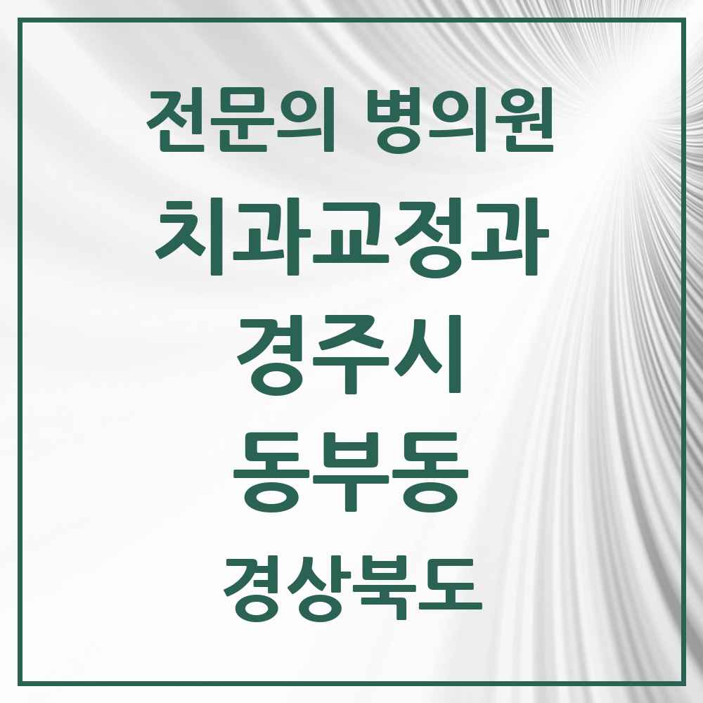 2025 경상북도 경주시 동부동 치과교정과 전문의 치과 목록 2곳