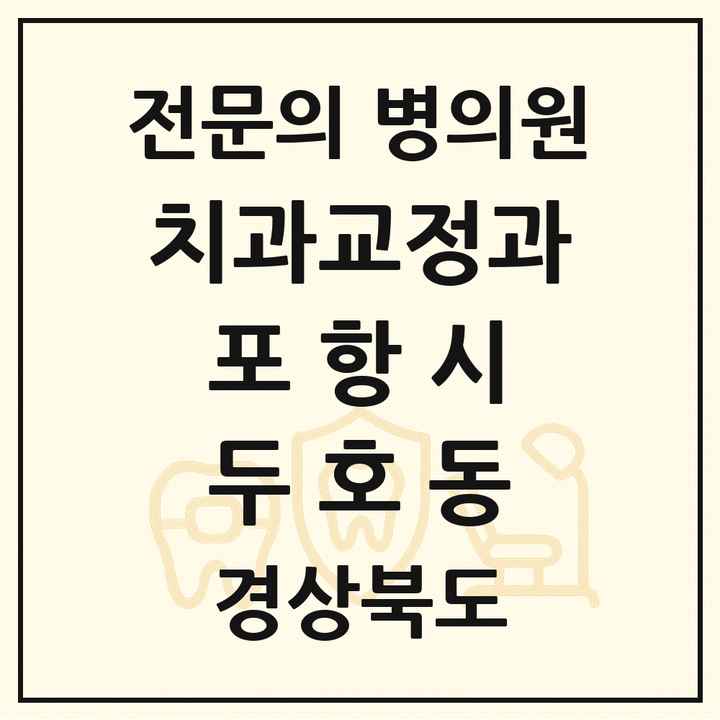 2026 경상북도 포항시 두호동 치과교정과 전문의 치과 목록 6곳