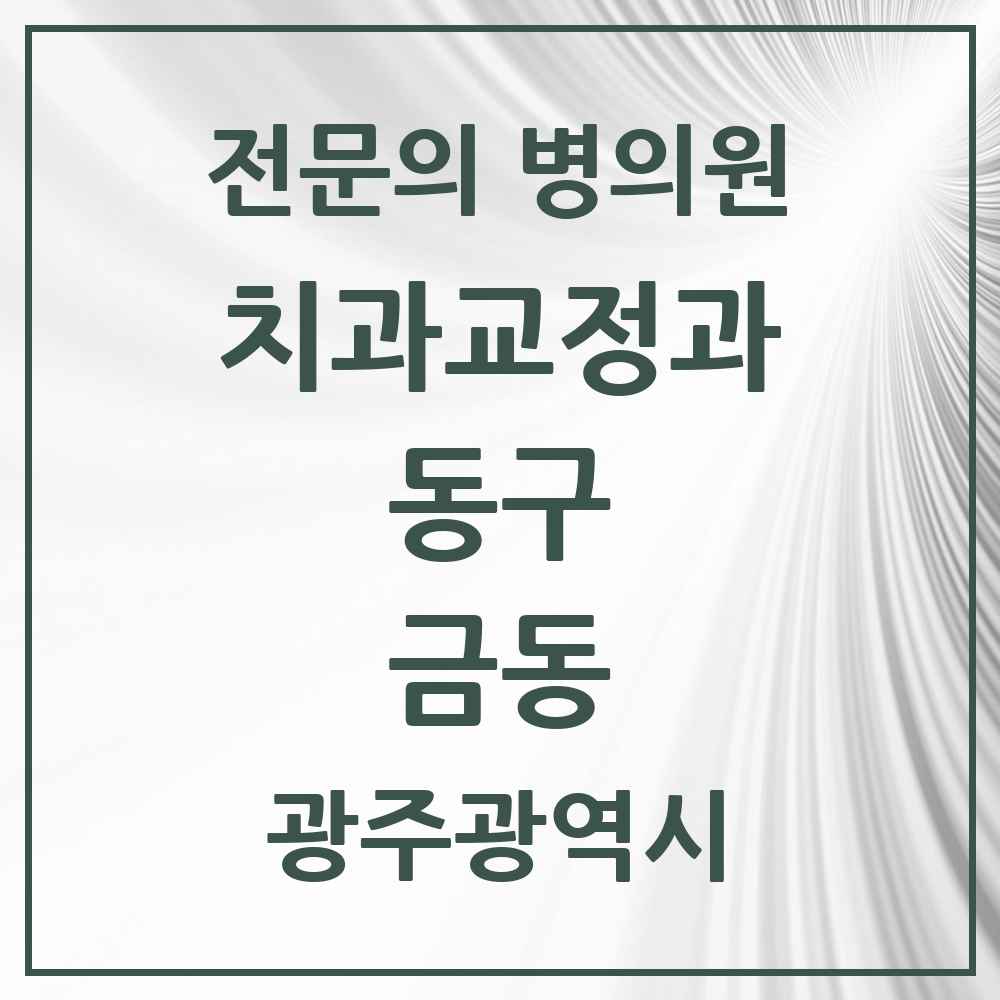 2025 광주광역시 동구 금동 치과교정과 전문의 치과 목록 3곳