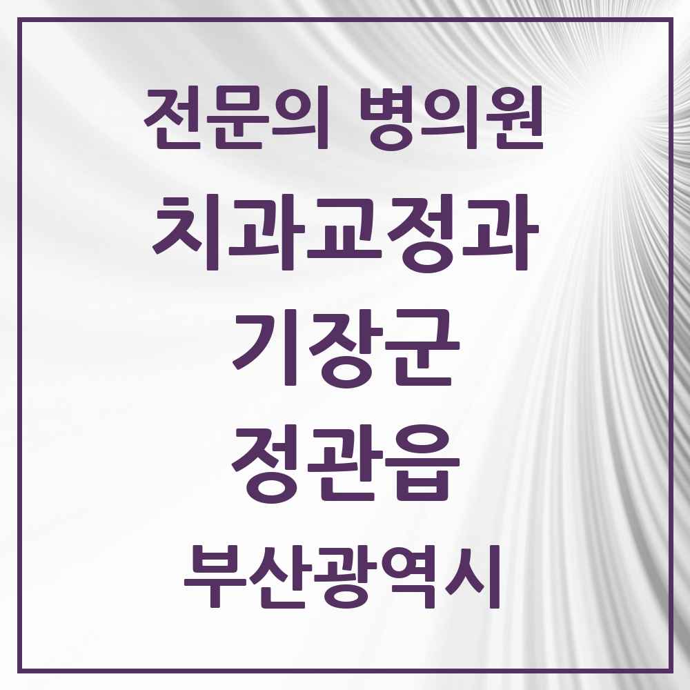 2025 부산광역시 기장군 정관읍 치과교정과 전문의 치과 목록 1곳