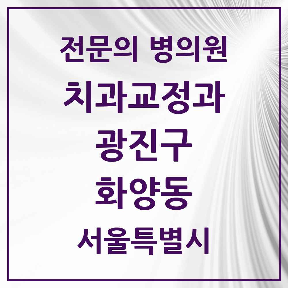 2025 서울특별시 광진구 화양동 치과교정과 전문의 치과 목록 10곳