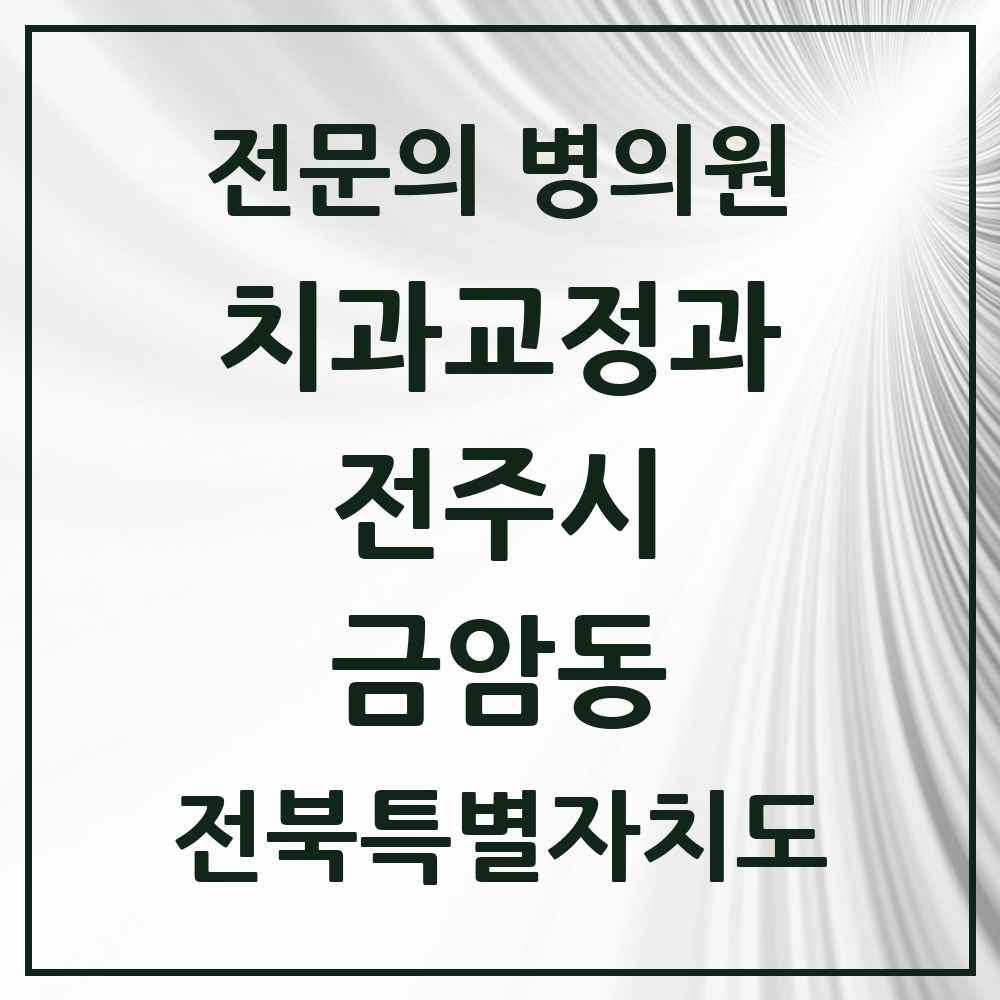 2025 전북특별자치도 전주시 금암동 치과교정과 전문의 치과 목록 17곳