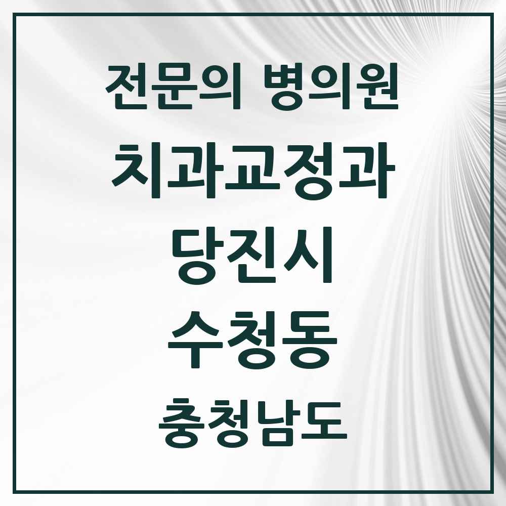 2025 충청남도 당진시 수청동 치과교정과 전문의 치과 목록 3곳