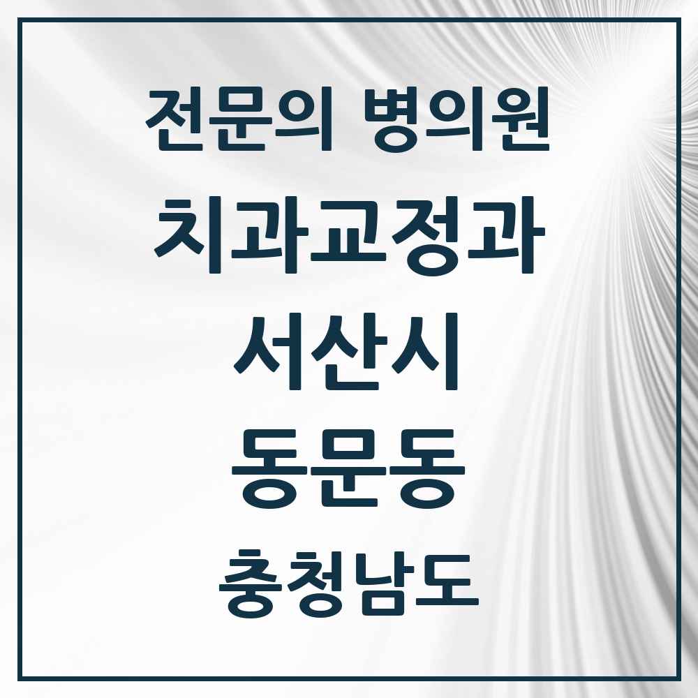 2025 충청남도 서산시 동문동 치과교정과 전문의 치과 목록 2곳