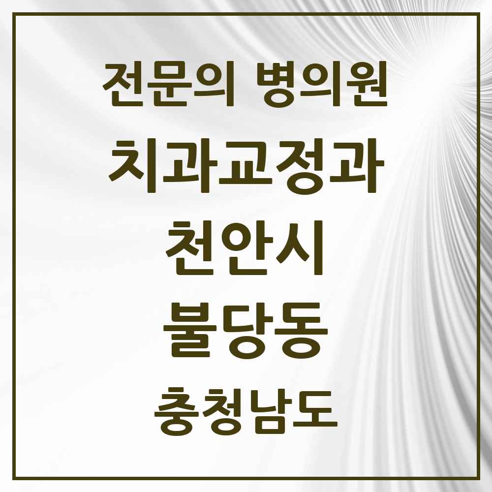 2025 충청남도 천안시 불당동 치과교정과 전문의 치과 목록 11곳