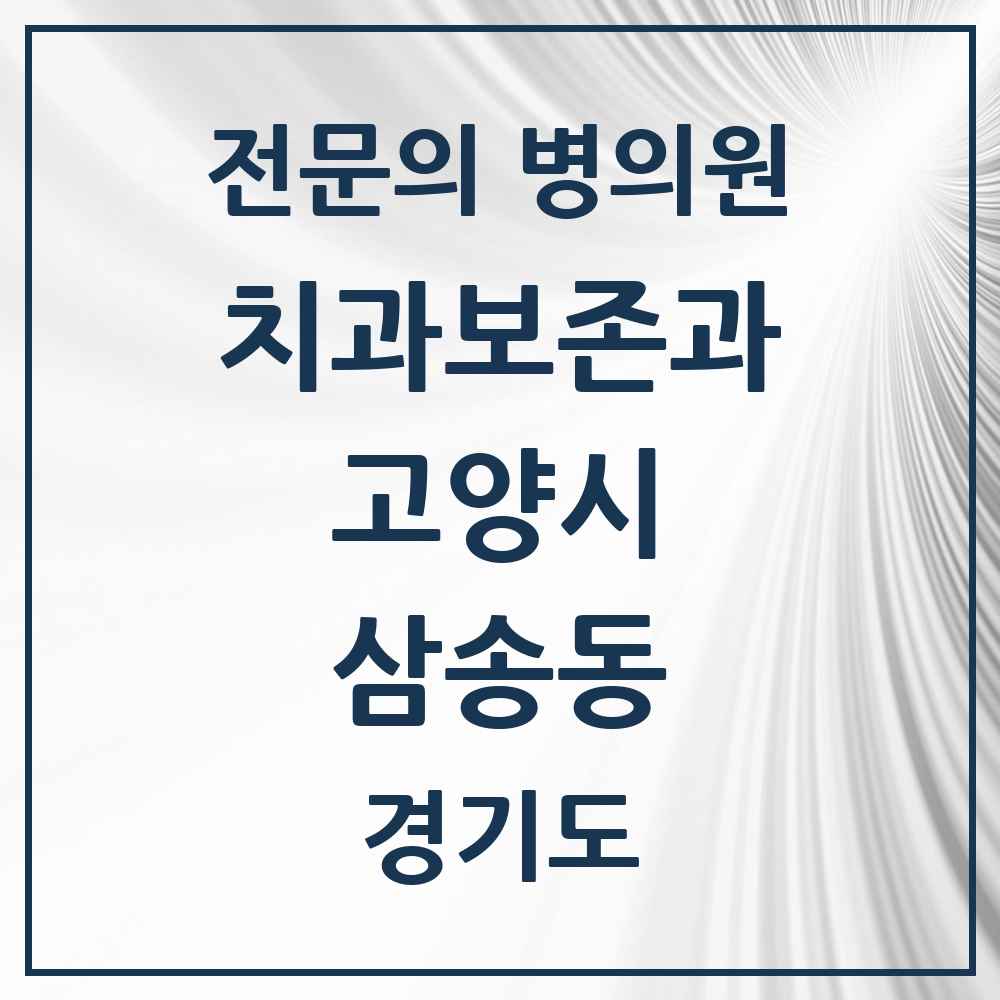 2025 경기도 고양시 삼송동 치과보존과 전문의 치과 목록 19곳