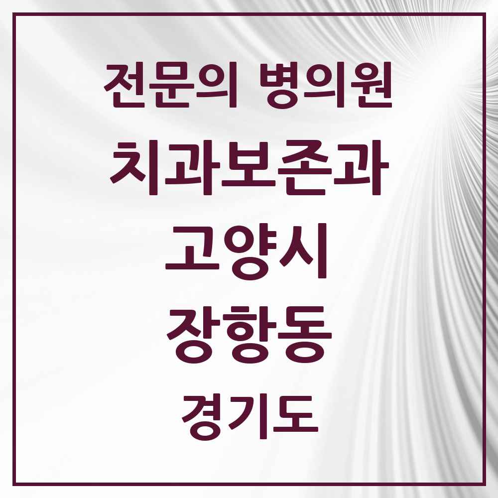 2025 경기도 고양시 장항동 치과보존과 전문의 치과 목록 19곳