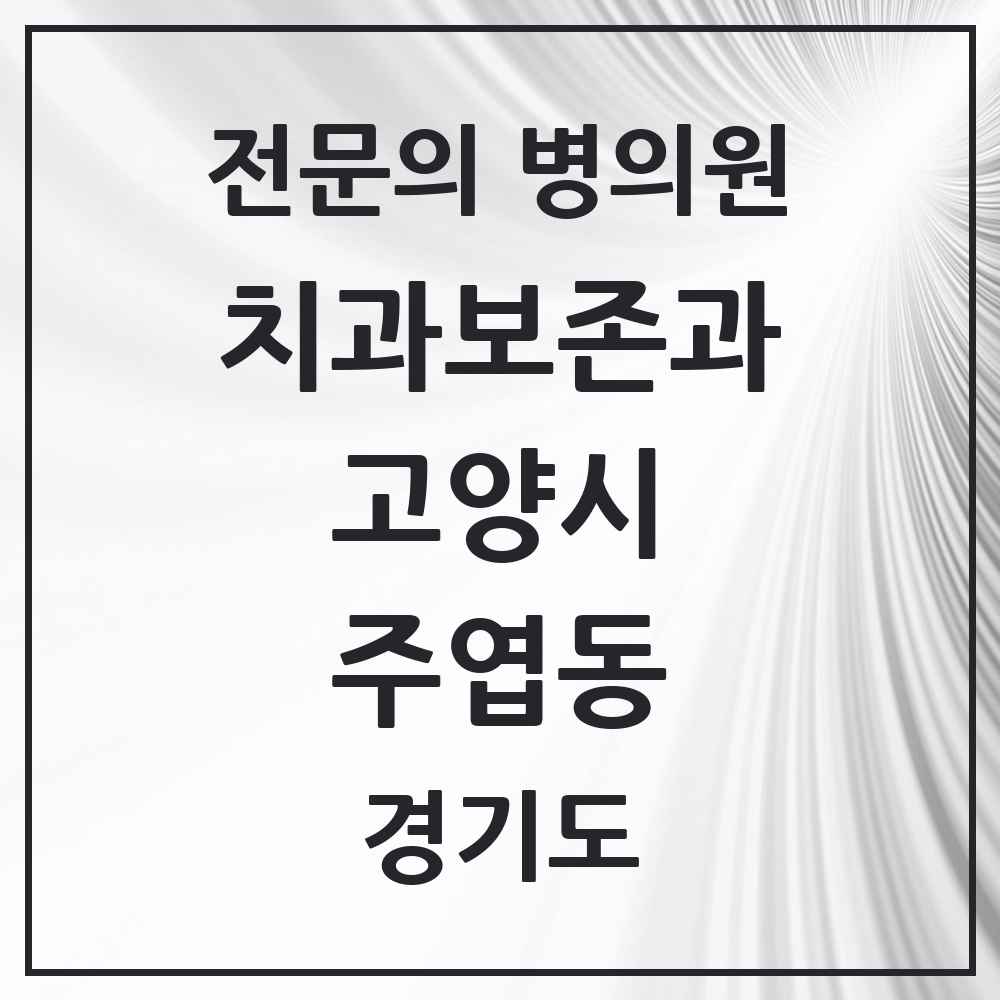 2025 경기도 고양시 주엽동 치과보존과 전문의 치과 목록 19곳