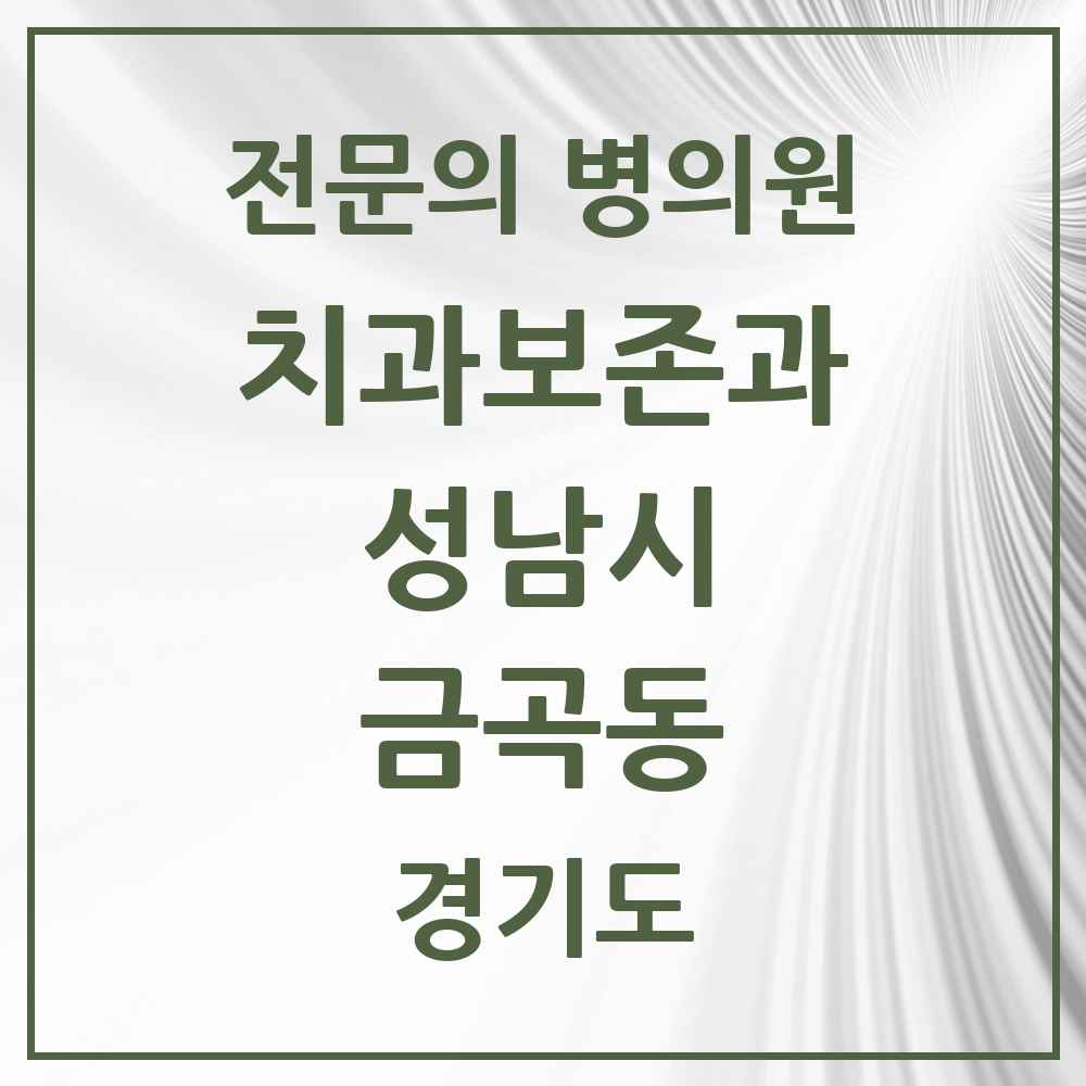 2025 경기도 성남시 금곡동 치과보존과 전문의 치과 목록 15곳